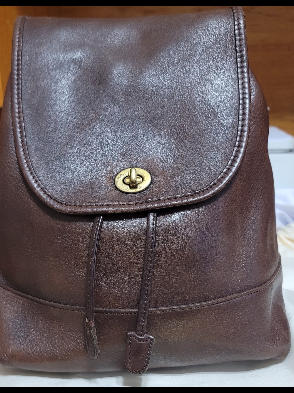 COACH 9960 Vintage Day Pack Brown Glove-Tanned Leather Backpack Rare 90s